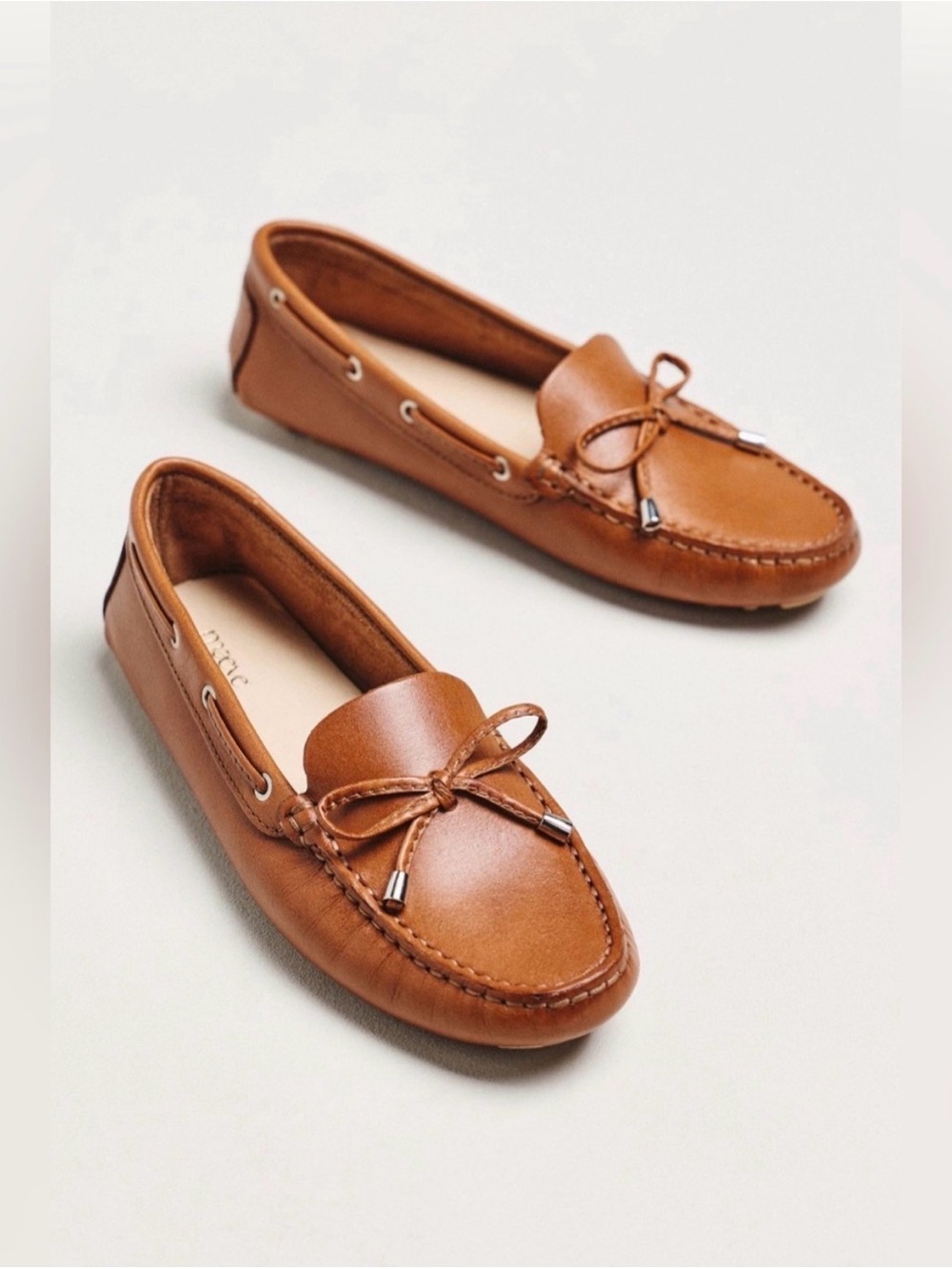 Anthropologie Maeve Bow Driving Moccasins